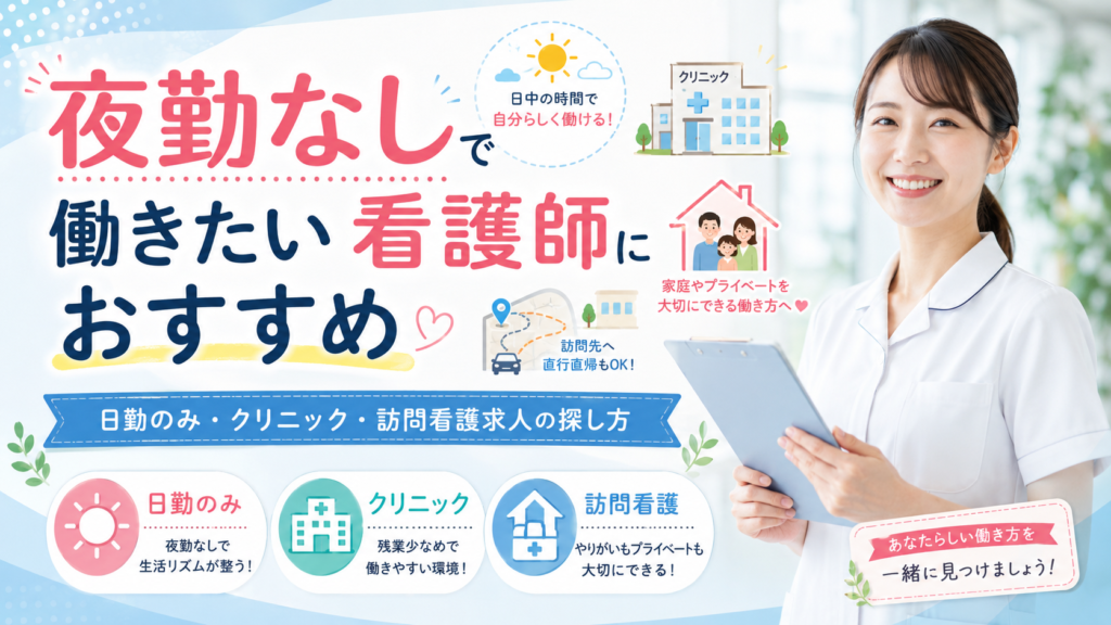 夜勤なしで働きたい看護師おすすめ